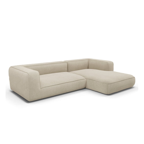 Premium Interiors - Rechthoekige hoekbank SOFIA - kruisweefsel beige 282cm