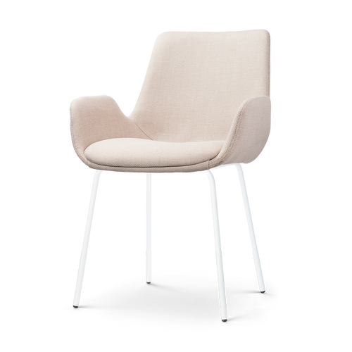 Nolon Nora-Eef Eetkamerstoel Beige - met Armleuning - Wit