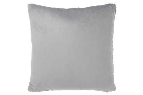 J-Line kussen Twist - polyester - grijs