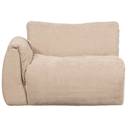 WOOOD 1-zits met arm links Baggy - Geweven Chenille - Zand -81x114x101 - vtwonen shop