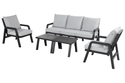 Hartman Loungeset Ibiza - Antraciet/Grijs - Kunststof - 5-Persoons - vtwonen shop