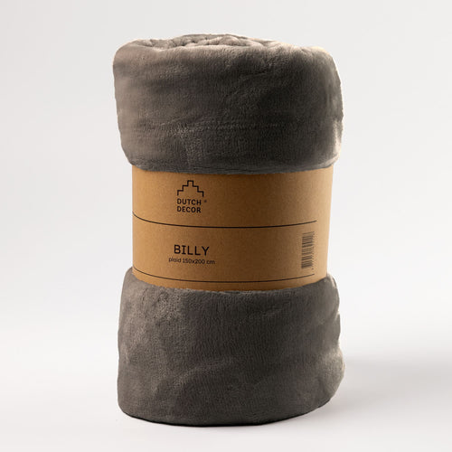 BILLY - plaid 150x200 cm - flannel fleece - gerecycled - Driftwood - taupe