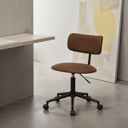 Furnhouse bureaustoel Roxy - Donkerbruin - Kunstleer - 57x56x74
