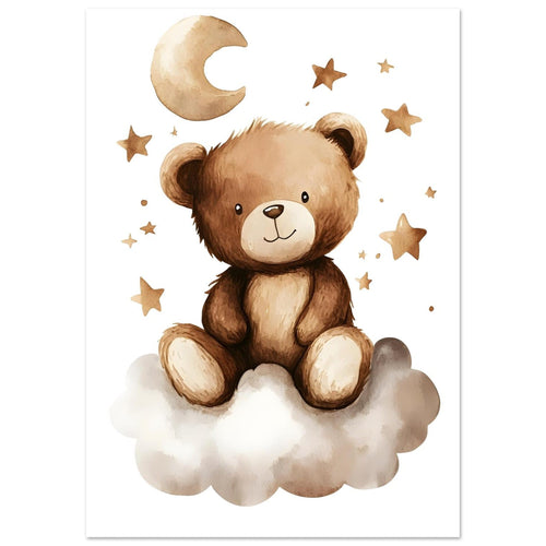 Artfulprints  Beertje in dromenland   poster A4 21x29.7 cm - vtwonen shop