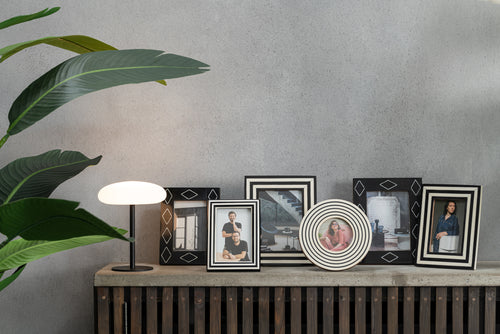 J-Line fotolijst Rechthoek Patroon - kunststof - zwart/wit - small - vtwonen shop