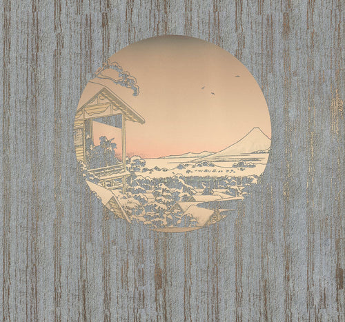 Sanders & Sanders fotobehang kunst grijs, goud en warm oranje - 300 x 280 cm - 612467