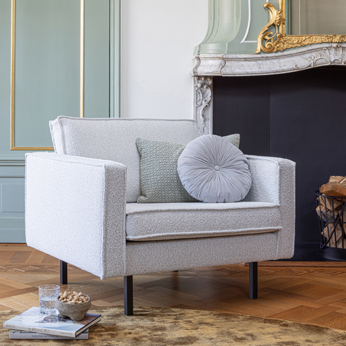 WOOOD fauteuil Rodeo - Velvet - Naturel - 85x105x86