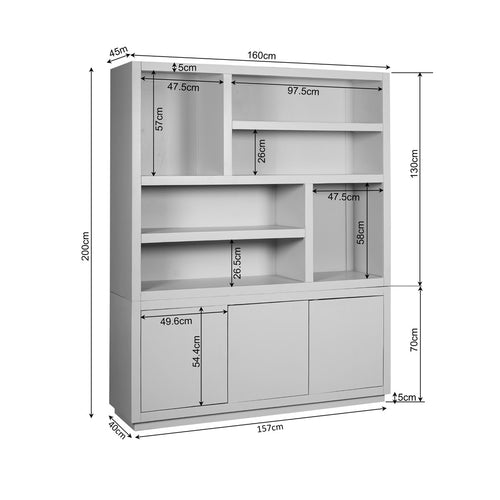 StarFurn Vakkenkast Brussel - Bruin Hout - 160x45x200cm - vtwonen shop