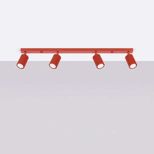 Sollux Lighting Plafondlamp KARBON 4L rood - 81x6,5x16,5cm
