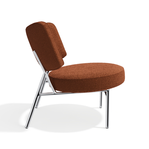 Sia Home - Salonstoel IGGY - bouclé-stof terracotta 60cm