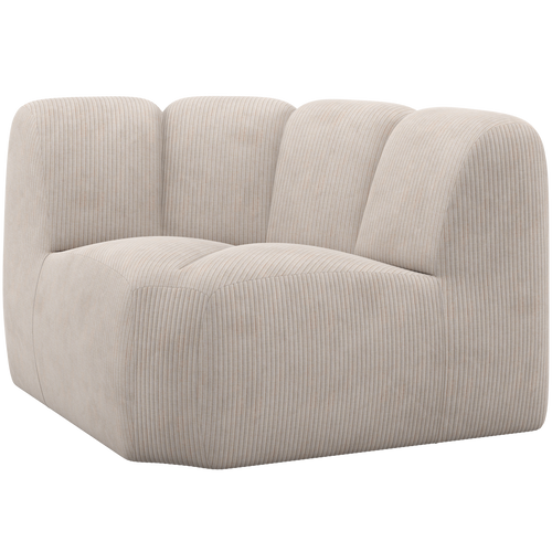 WOOOD bank hoekelement Mojo - Ribstof - Ecru - 74x110x110 - vtwonen shop