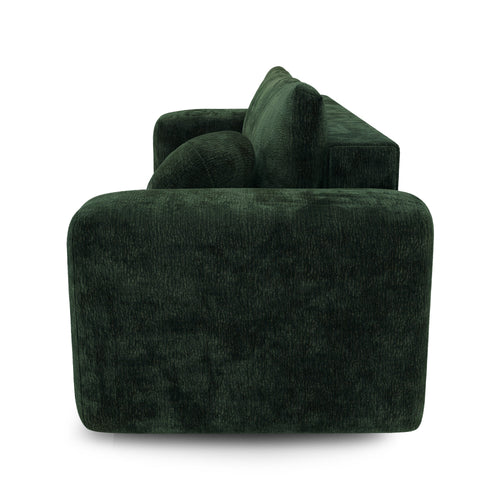 Premium Interiors - Slaapbank met opbergruimte LIOR - fluweel met motieven dennengroen 260cm