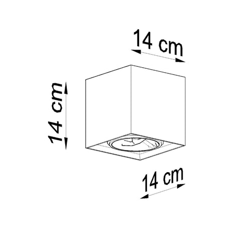 Sollux Lighting Plafondlamp VALDE beton - 14x14x14cm