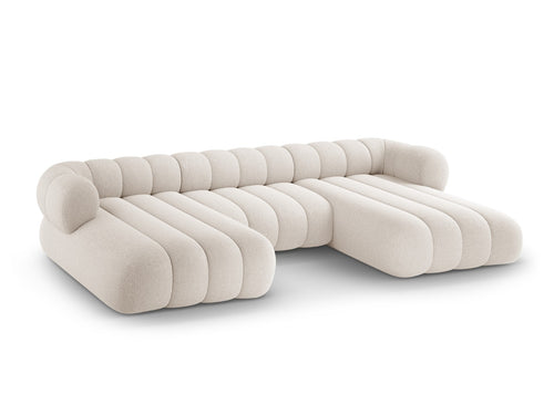 Cosmopolitan Design Panoramische bank Koge 6-zits, chenille lichtbeige - 165x348x70cm