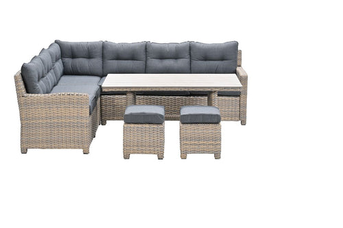 Seagull lounge-diningset - 5-dlg. - links - vintage willow- zwart