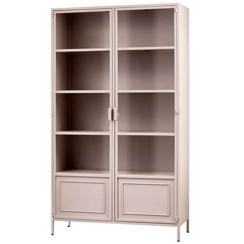 WOOOD vitrinekast Ronja - Metaal - Soft Pink - 189x110x43 - vtwonen shop