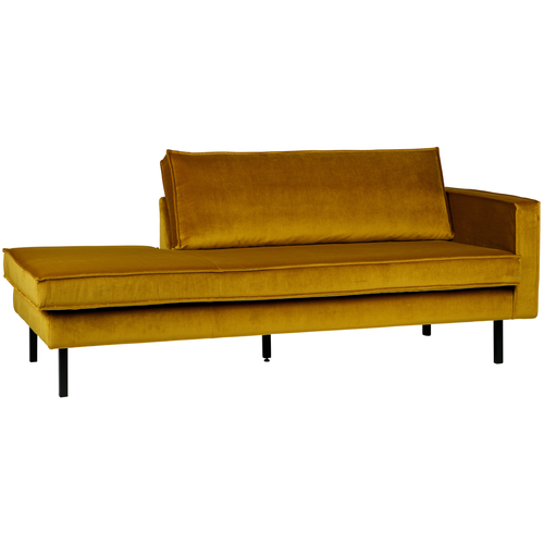 WOOOD daybed rechts Rodeo- Velvet - Oker - 85x266x86/213 - vtwonen shop