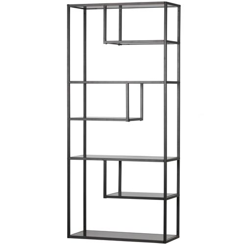 WOOOD vakkenkast Teun - Metaal - Zwart - 188x85x35 - vtwonen shop