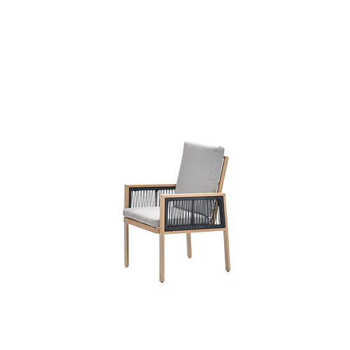 Decala dining fauteuil - aluminium - light teak look - desert sand - vtwonen shop