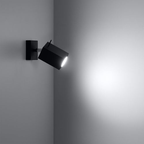Sollux Lighting Wandlamp MERIDA zwart - 8x16x8cm