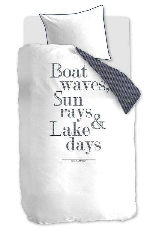 Riviera Maison dekbedovertrek Lake Days - 140x200/220 cm - marineblauw - vtwonen shop