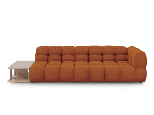 Cosmopolitan Design linker modulaire bank Sky 4-zits, flueel, terracotta - 102x297x70cm