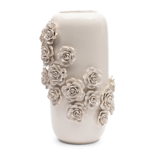 Rivièra Maison Rose Vase L - Keramiek - Wit - vtwonen shop