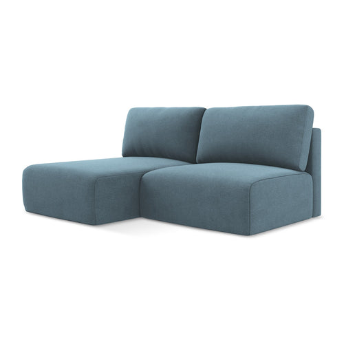 LaMiaSofa hoekbank links Ostia - textuurstof - lichtblauw - 210x149x79
