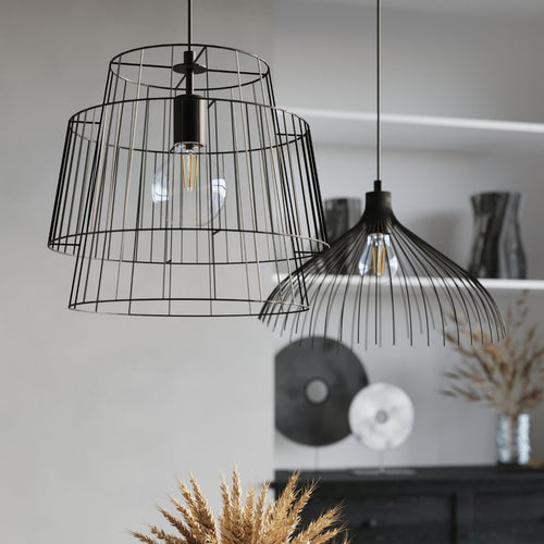 Sollux Lighting Hanglamp GATE zwart - 35x35x130cm