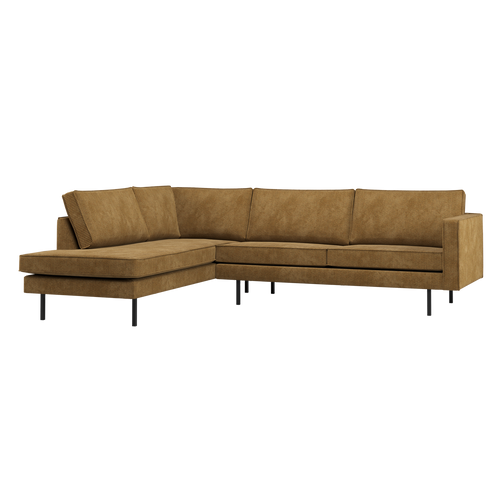 WOOOD hoekbank links Rodeo - Ribstof - Honinggeel - 85x266x213