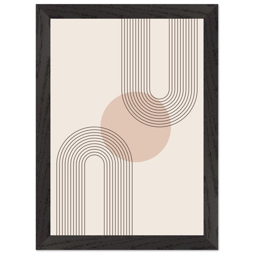 Artfulprints Poster met Lijst Boho – Neutral curves   - A4 21x29.7 cm - Grijs