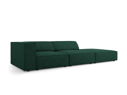 Cosmopolitan Design Rechte bank Arendal 4-zits, chenille met ribbeleffect, flessengroen - 102x262x70cm