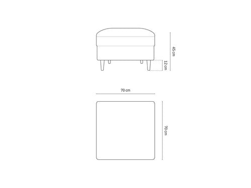 Cosmopolitan Design Poef Kyoto flueel lichtbeige - 70x70x45cm