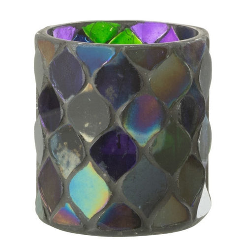 J-Line windlicht Mozaiek - glas - paars - small - 2 stuks - vtwonen shop