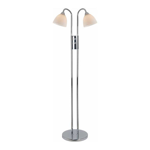 Nordlux Ray Vloerlamp - 2-lichts E14 - Chroom - Dimbaar