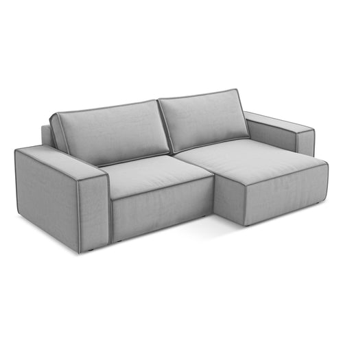 LaMiaSofa hoekbank rechts Livorno - velours - grijs - 257x148x82