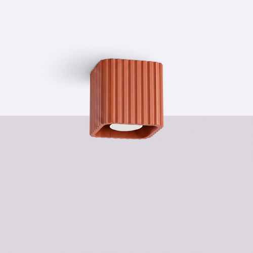 Sollux Lighting Plafondlamp RIFF 1 rode oker GU10 - 10x10x10cm