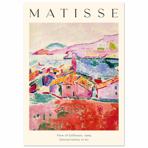 Artfulprints Poster met Lijst Matisse - View of Collioure 1905   - A4 21x29.7 cm - Meerkleurig