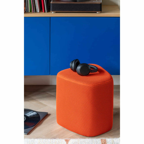 Leitmotiv poef Retro Mesh - oranje - 36x36x36cm