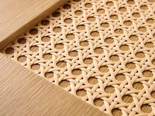 Rebellenclub Bijzettafel Berley - 45 x 45 cm - Eiken met Rattan - vtwonen shop