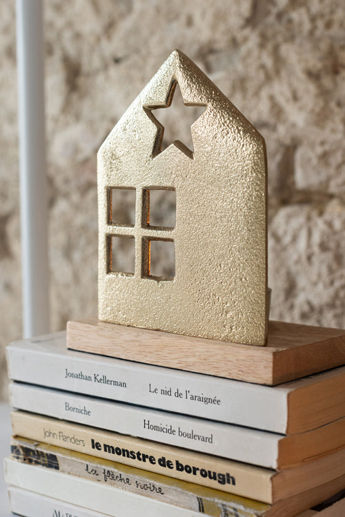 J-Line theelichthouder - aluminium - goud - vtwonen shop