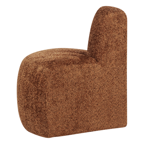 WOOOD eetbank hoek rond rugleuning Mojo Base - Wollig - R.bruin - 83x76x76