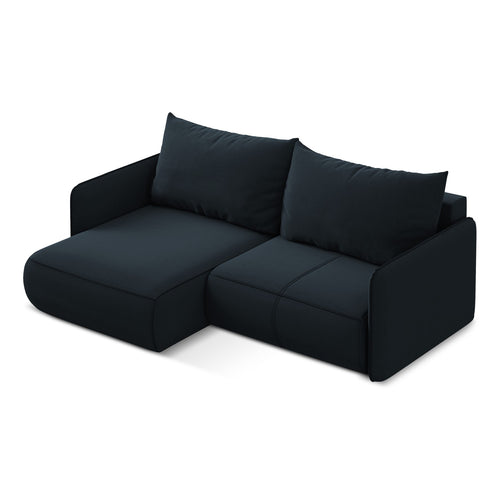 LaMiaSofa hoekbank links Palermo - velours - koningsblauw - 207x148x86