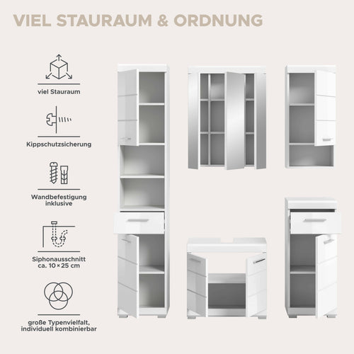 Furnilux Scout 5-Delige Badkamercombinatie - 134cm x 191cm x 34cm