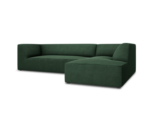Micadoni rechter hoekbank Ruby 4-zits, structurele stof, groente - 180x273x69cm