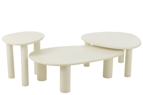 J-Line bijzettafel Bali - hout - wit - large