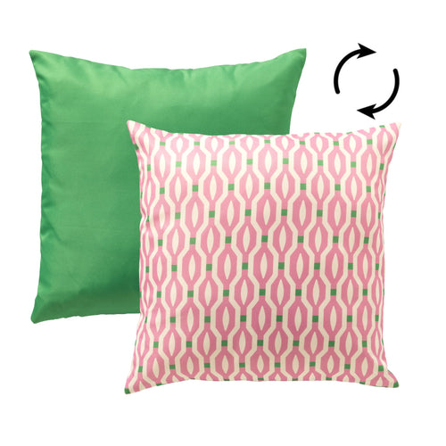 KUSSENSET - 3-delig - Rocket - 45x45 cm, 30x50 cm - inclusief binnenkussens - roze, groen