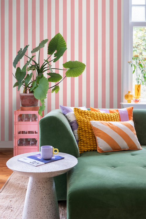 ESTAhome behang strepen licht roze en wit - 53 cm x 10.05 m - 139906 - vtwonen shop