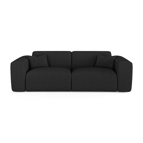 Sia Home - Dunlopillo-slaapbank 140 cm MYRA - bouclé-stof donker antraciet 214cm