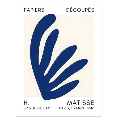 Artfulprints  Matisse – Aquatic impression navy blue II   poster 30x40 cm - vtwonen shop